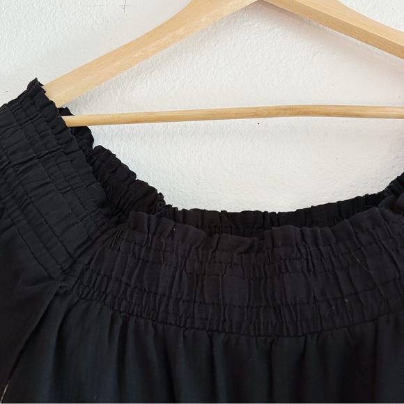 Apiece Apart Rosal Off the Shoulder Layered Black Crop Top 100% Cotton - Picture 6 of 12